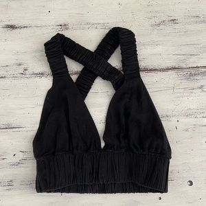 black abercrombie & fitch cross back halter top